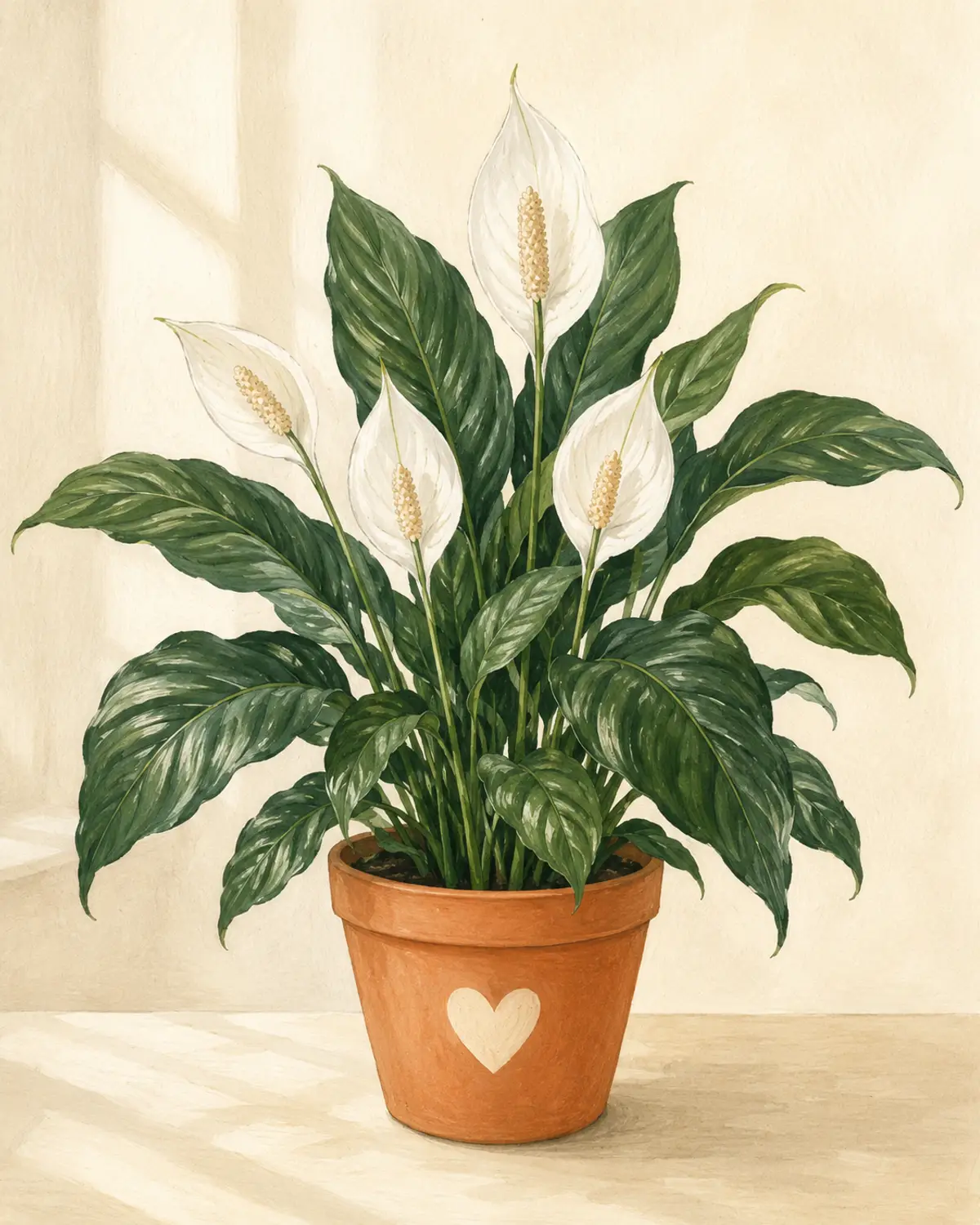 Spathiphyllum 'Clevelandii' cultivar illustration